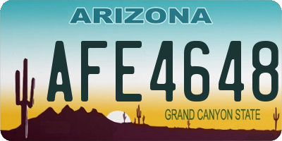 AZ license plate AFE4648