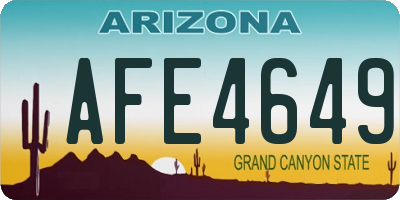 AZ license plate AFE4649