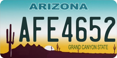 AZ license plate AFE4652
