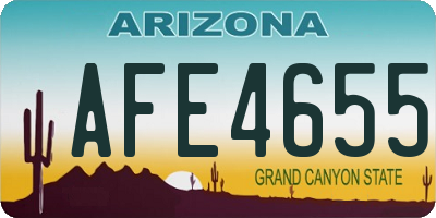 AZ license plate AFE4655