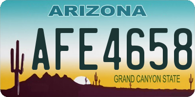 AZ license plate AFE4658