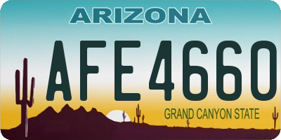 AZ license plate AFE4660