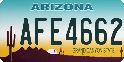 AZ license plate AFE4662