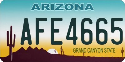 AZ license plate AFE4665