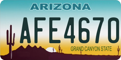 AZ license plate AFE4670