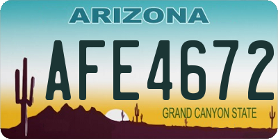 AZ license plate AFE4672