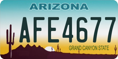 AZ license plate AFE4677