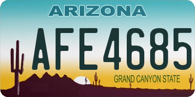 AZ license plate AFE4685
