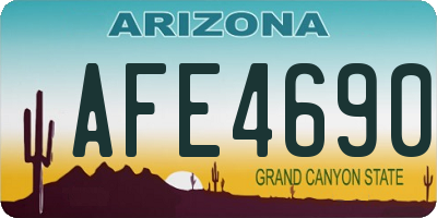 AZ license plate AFE4690