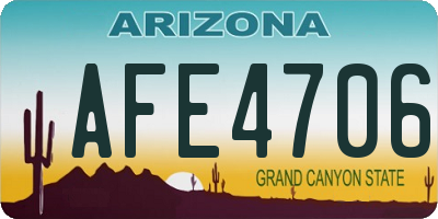 AZ license plate AFE4706
