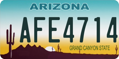 AZ license plate AFE4714