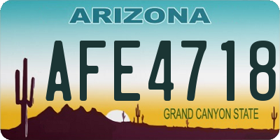 AZ license plate AFE4718
