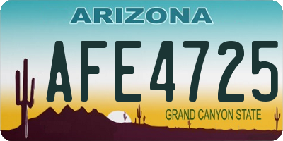 AZ license plate AFE4725