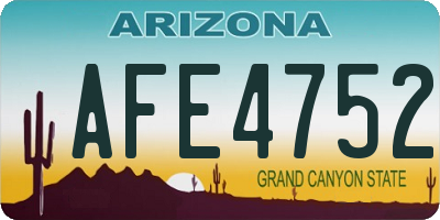 AZ license plate AFE4752
