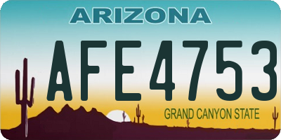 AZ license plate AFE4753