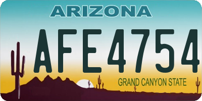 AZ license plate AFE4754