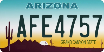 AZ license plate AFE4757