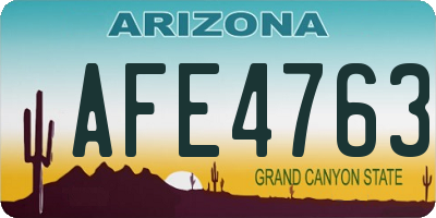 AZ license plate AFE4763