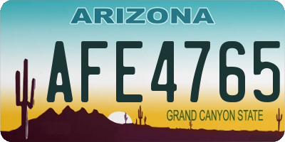 AZ license plate AFE4765