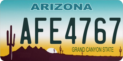 AZ license plate AFE4767