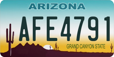 AZ license plate AFE4791