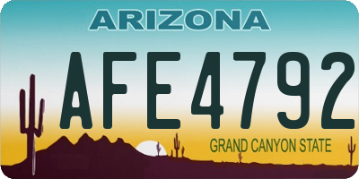 AZ license plate AFE4792