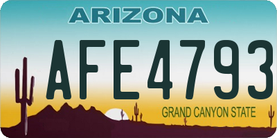 AZ license plate AFE4793