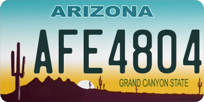 AZ license plate AFE4804