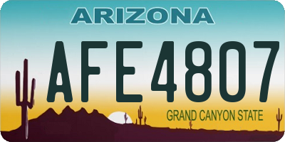 AZ license plate AFE4807