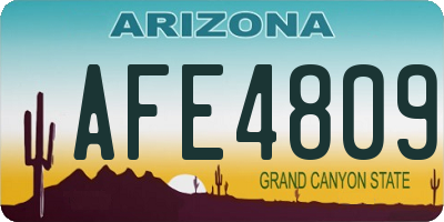 AZ license plate AFE4809