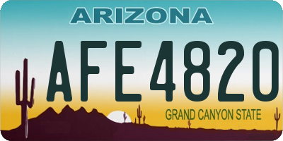 AZ license plate AFE4820