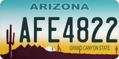 AZ license plate AFE4822