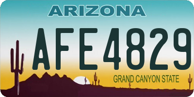 AZ license plate AFE4829