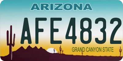 AZ license plate AFE4832