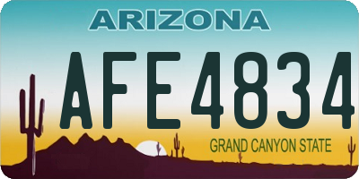 AZ license plate AFE4834