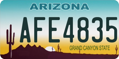 AZ license plate AFE4835