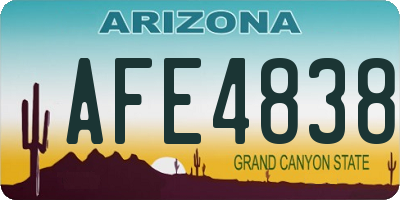 AZ license plate AFE4838