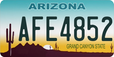 AZ license plate AFE4852