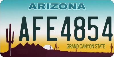 AZ license plate AFE4854