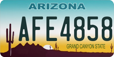AZ license plate AFE4858