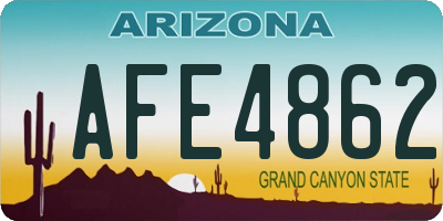 AZ license plate AFE4862