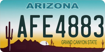 AZ license plate AFE4883