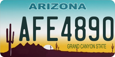 AZ license plate AFE4890