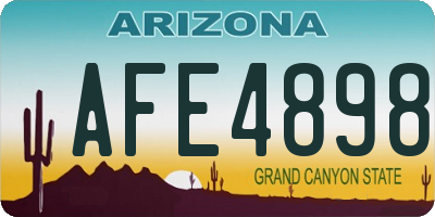 AZ license plate AFE4898