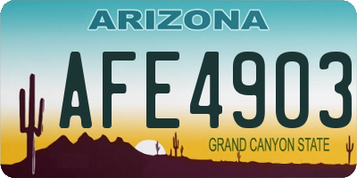 AZ license plate AFE4903