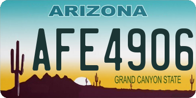 AZ license plate AFE4906