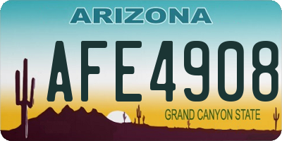 AZ license plate AFE4908