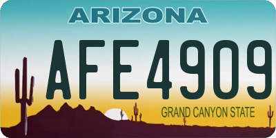 AZ license plate AFE4909