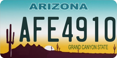 AZ license plate AFE4910
