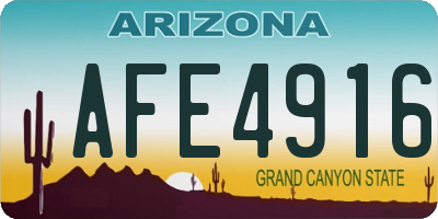 AZ license plate AFE4916
